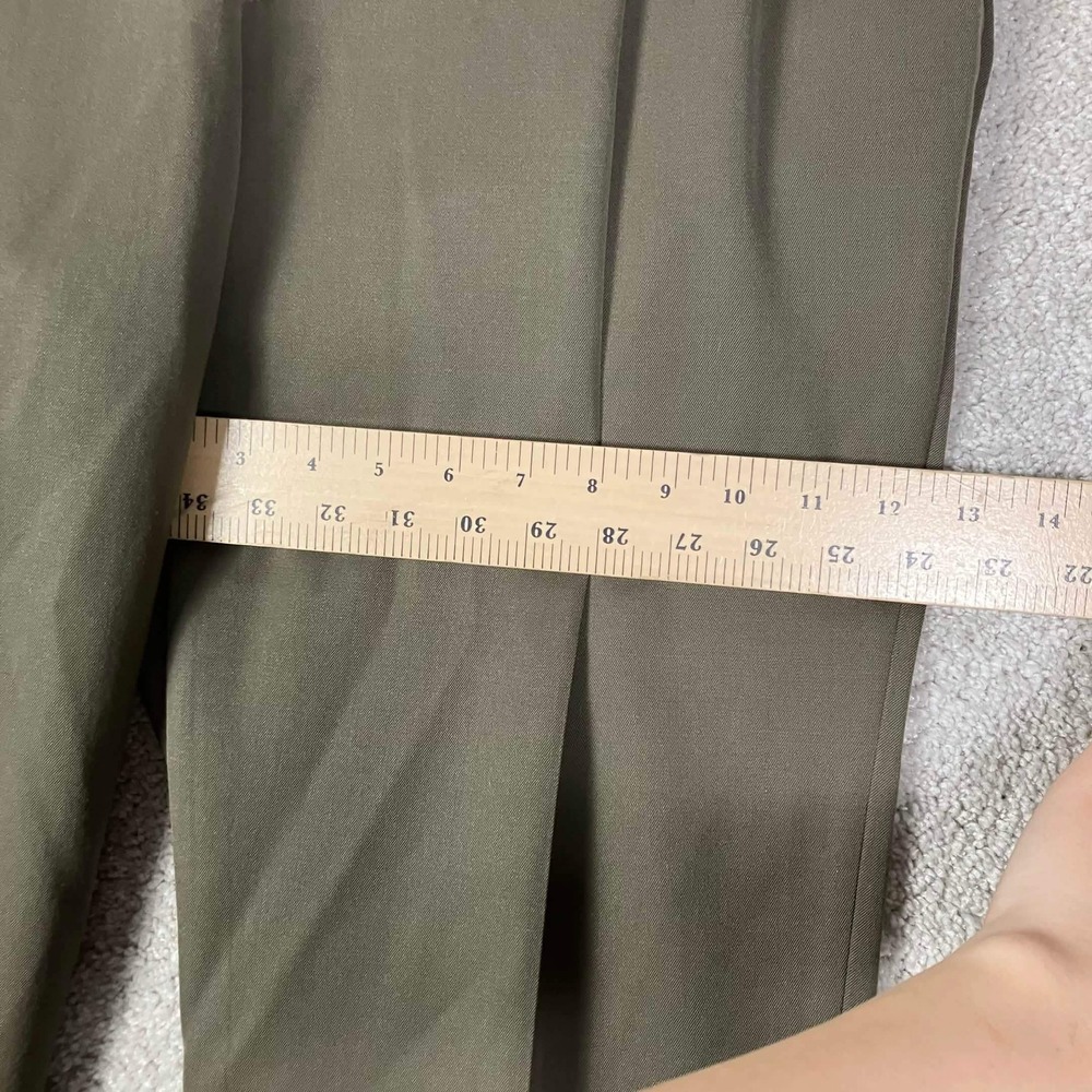 Brooks Brothers Dress Pants Mens 38 Brown Olive Pleated Cuffed 100% Wool Canada - Picture 6 of 10